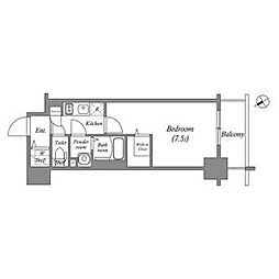 エスリード新栄プライム 1Kの間取図画像