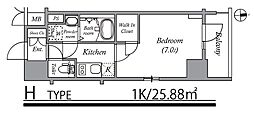 エスリード大須プレシア 1Kの間取図画像