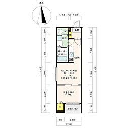 Okimihouse 1DKの間取図画像