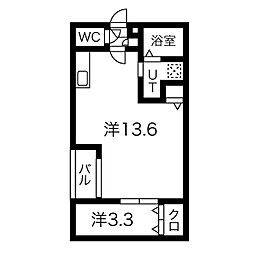 Warrenshimokomeno1 1LDKの間取図画像