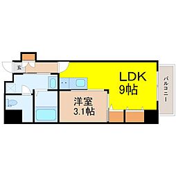 ラクラーレ上前津 1LDKの間取図画像