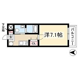 エルザビル名古屋駅前 1Kの間取図画像