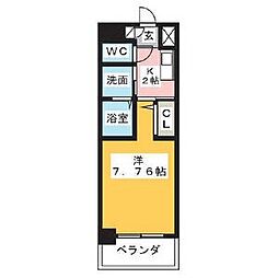 ArtizA東別院 1Kの間取図画像