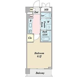 COZY川名本町 1Kの間取図画像