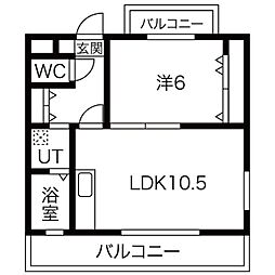 エトワール白金 1LDKの間取図画像