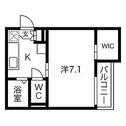VILLA桜本町 1Kの間取図画像