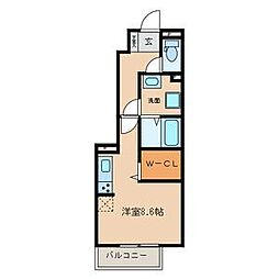 ウイングS4 ワンルームの間取図画像