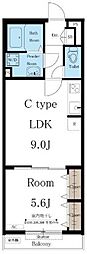 リブリ・アリコット 1LDKの間取図画像