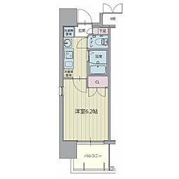 パルティール城西 1Kの間取図画像