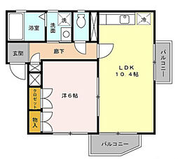 メゾンドエリシオン 1LDKの間取図画像