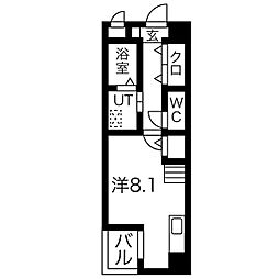 ワイズ東別院 ワンルームの間取図画像
