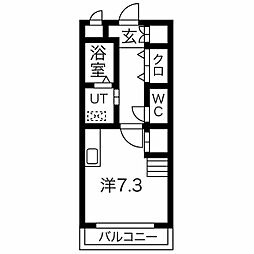 ワイズ東別院 ワンルームの間取図画像