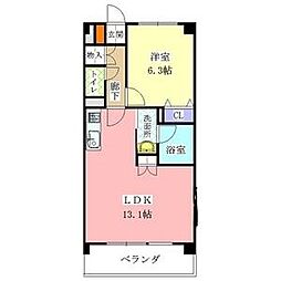 パセオ1 1LDKの間取図画像