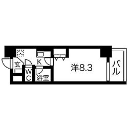 ヒルズ新栄2号館 1Kの間取図画像