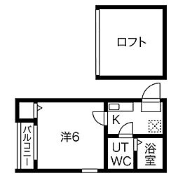 プランタン白金 1SKの間取図画像