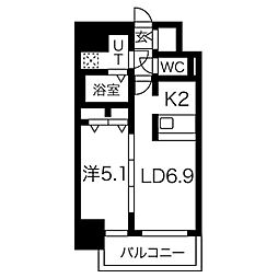メイクス'熱田神宮 1LDKの間取図画像