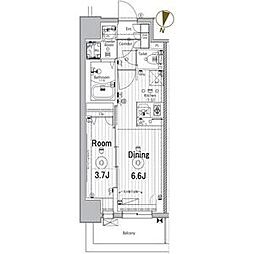 メイクスデザイン名駅南 1DKの間取図画像