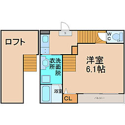 ハーモニーテラス神前2 1Kの間取図画像