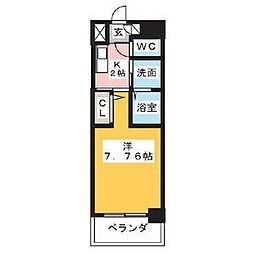 ArtizA東別院 1Kの間取図画像