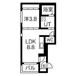 ル・ケレス八番町 1SLDKの間取図画像