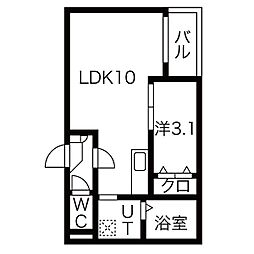Jackdotokukita1 1LDKの間取図画像