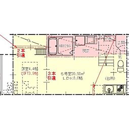 ハーモニーテラス松葉町 1SKの間取図画像