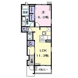 はながつみ 1LDKの間取図画像