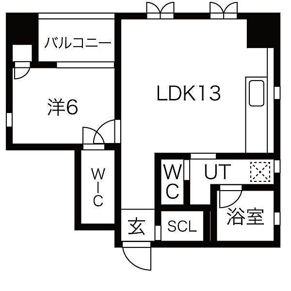 画像2:1LDK ［ 13x6 ］