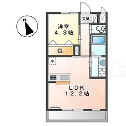 ペルル3 1LDKの間取図画像