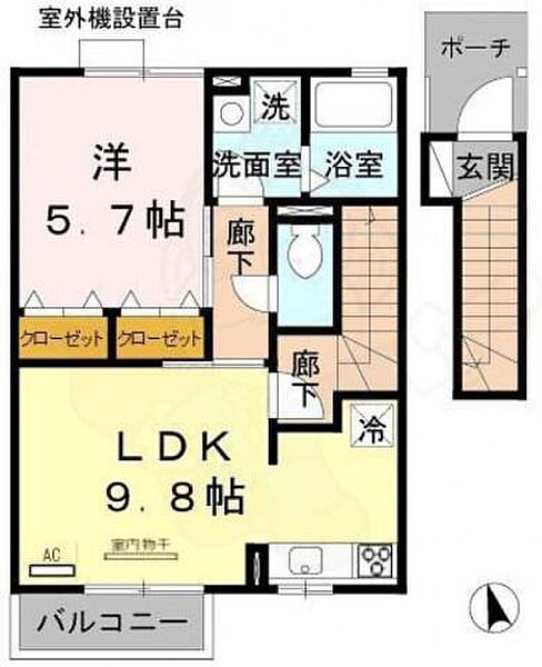 兵庫県神戸市垂水区下畑町(賃貸アパート1LDK・2階・43.85㎡)の写真 その2