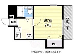 ヴィーナス・ブリッヂ垂水弐番館 1Kの間取図画像