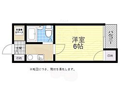 五色山ハイツ 1Kの間取図画像