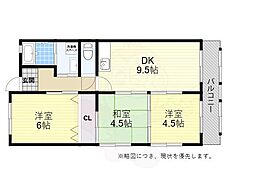 グリーンハイツ松本 3DKの間取図画像