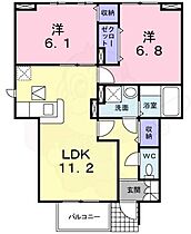 ブリシャール オーラ トレス  ｜ 兵庫県明石市大久保町江井島206番（賃貸アパート2LDK・1階・56.83㎡） その2