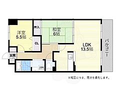 オークヒルズ山口 2LDKの間取図画像