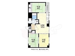 メゾン・ド・上高丸A棟 3LDKの間取図画像