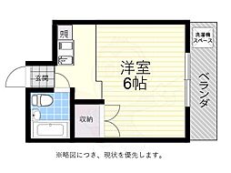 サンルーム名谷 ワンルームの間取図画像