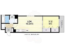 神戸市西神・山手線 学園都市駅 3.4kmの賃貸マンション 2階1LDKの間取り