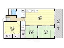 ヴィスター五色山 3LDKの間取図画像