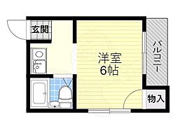 平磯ビル ワンルームの間取図画像