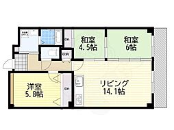 ザ・ライフ本多聞 3LDKの間取図画像