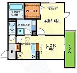 YKメゾン向陽 1LDKの間取図画像