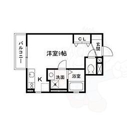 日向ハウス ワンルームの間取図画像