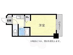 YKハイツ中崎2 1Kの間取図画像