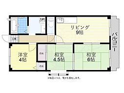 パレス五色山 3LDKの間取図画像