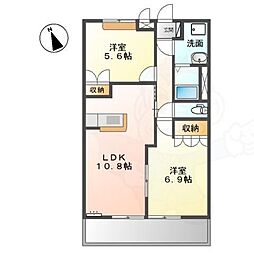 リバトゥジュ 2LDKの間取図画像
