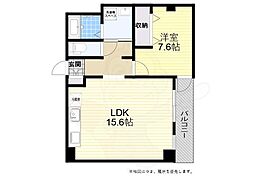 アバントコート明石 1LDKの間取図画像
