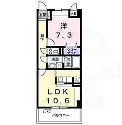 ポラリス参番館 1LDKの間取図画像