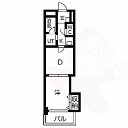 クレモナ山手 1DKの間取図画像