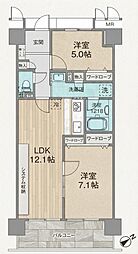 キングマンション新淀川 2LDKの間取図画像
